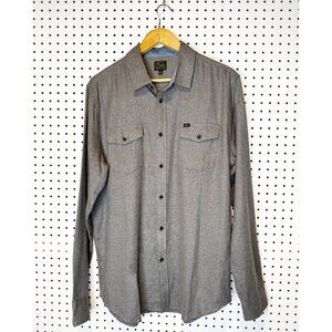 OBEY | Solid Grey Lightweight Flannel Casual Button Down Shirt Sz. L